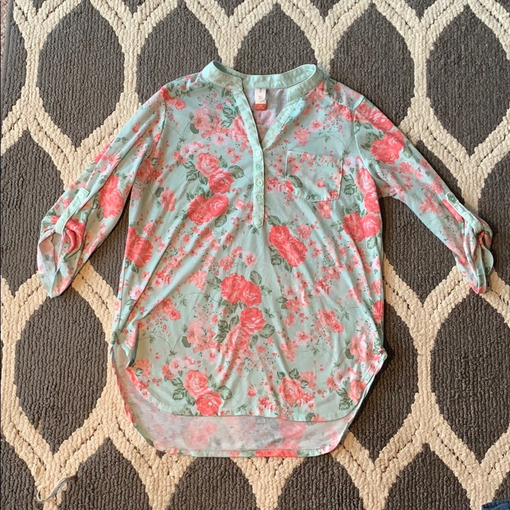 Light Blue Floral Blouse